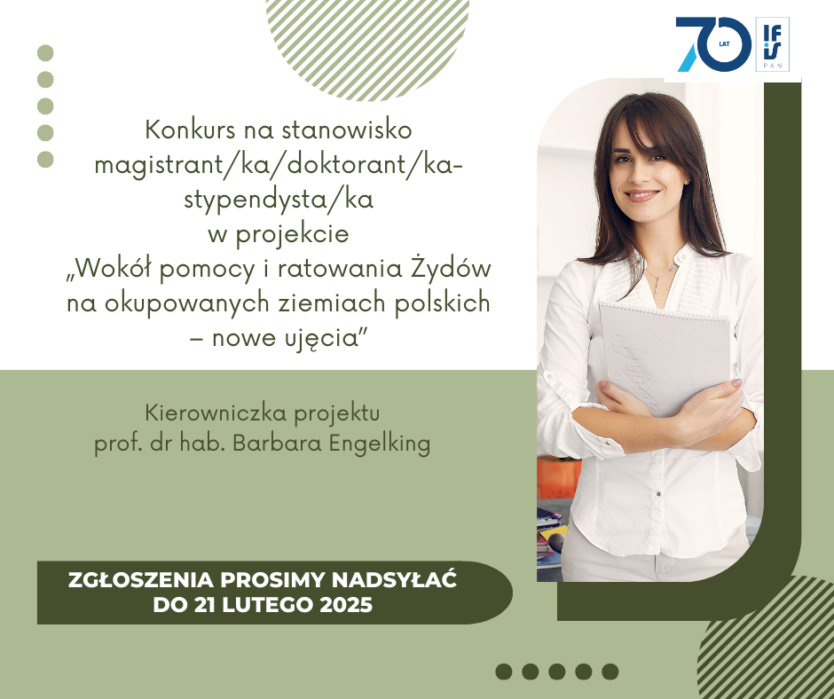Konkurs na stanowisko stypendysty MA w projekcie badawczym